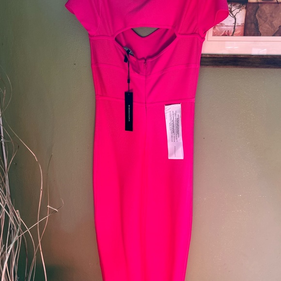 BCBGMAXAZRIA womens Short Cap Sleeve Cut Out Bodycon Cocktail Dress Dress - Picture 5 of 7
